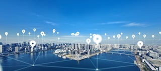 Smart city GPS points for drones 